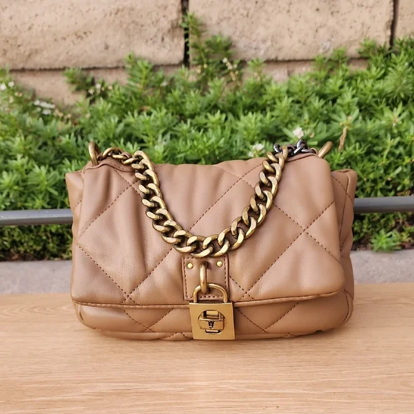 Steve Madden | Bags | Steve Madden Quilted Tan Chain Handbag